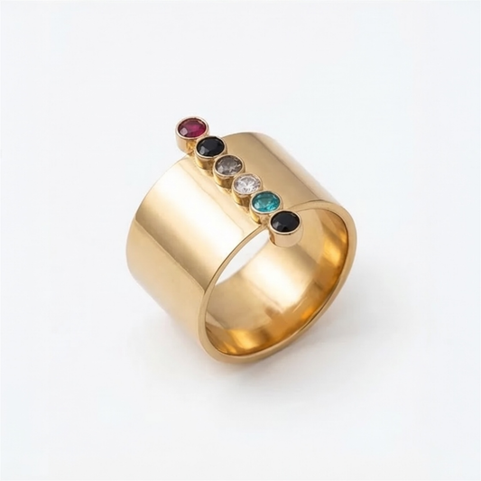 Bold 14K Gold-Plated Stainless Steel Ring