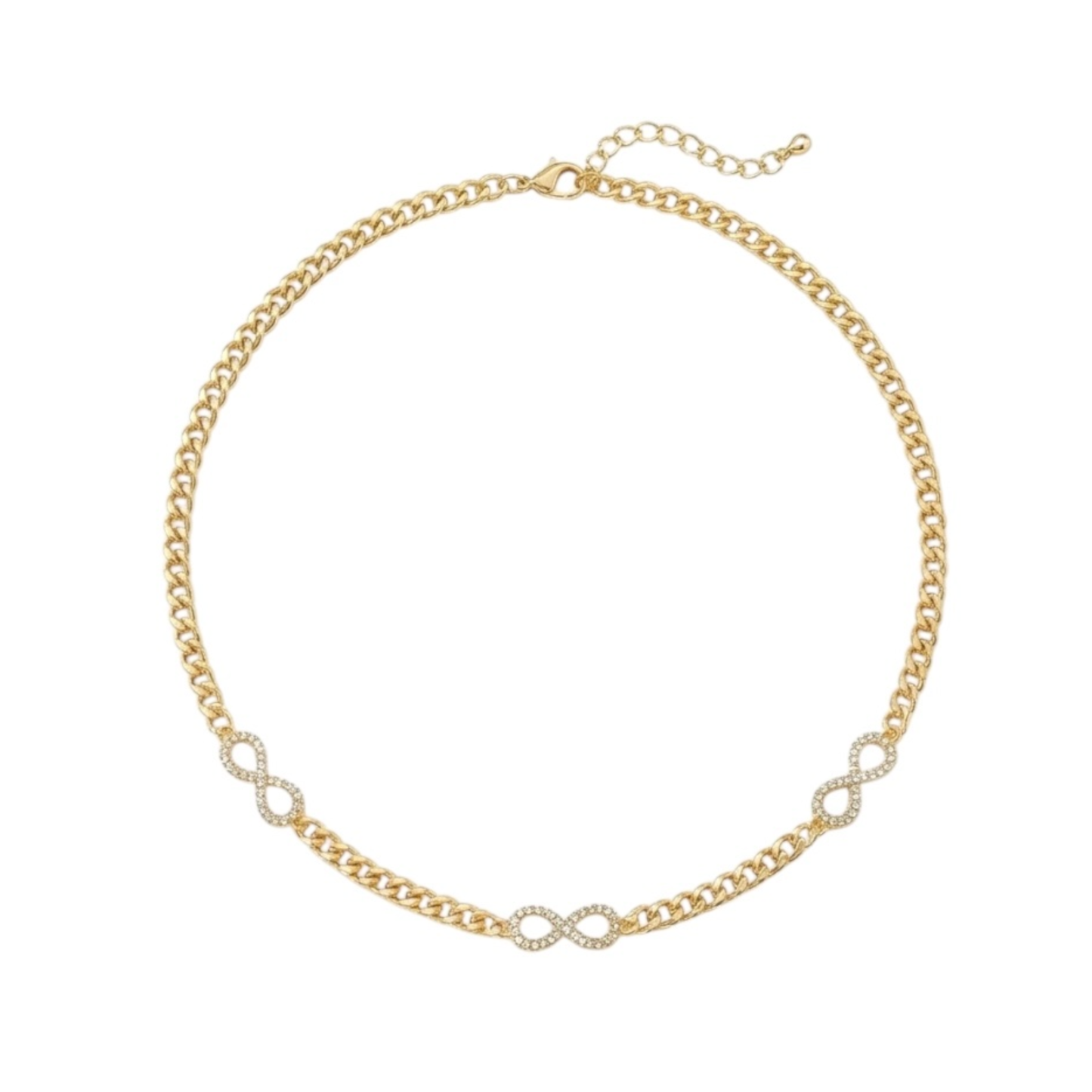 Infinity Shape zircon inlay Link Chain
