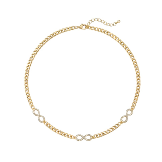 Infinity Shape zircon inlay Link Chain