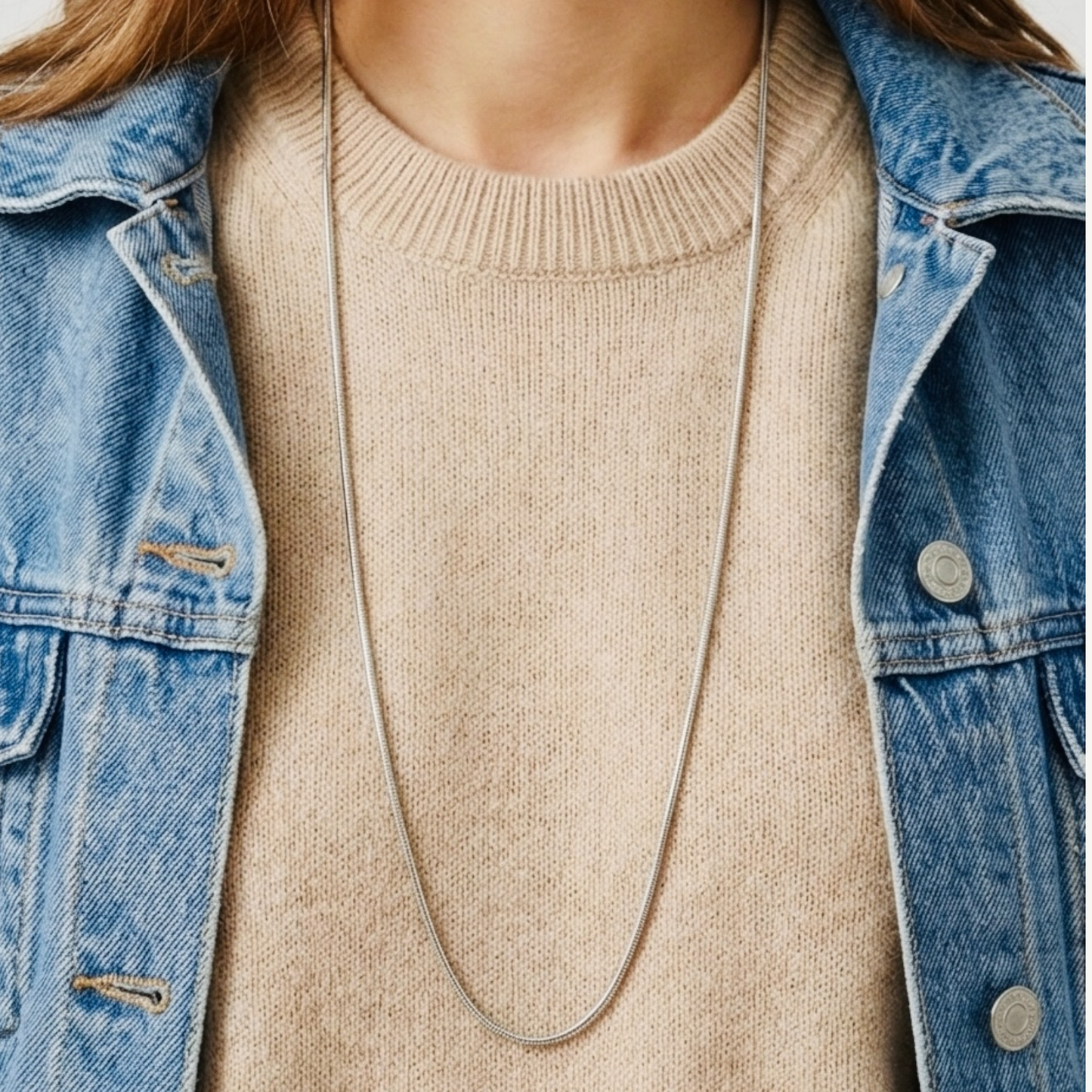 Layered Necklace Silver-Plated Stainless Steel base