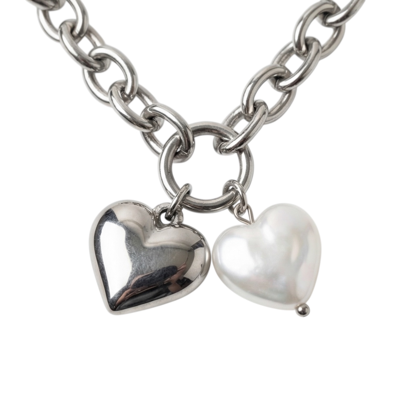 Chic Stainless Steel Heart Pendant Necklace