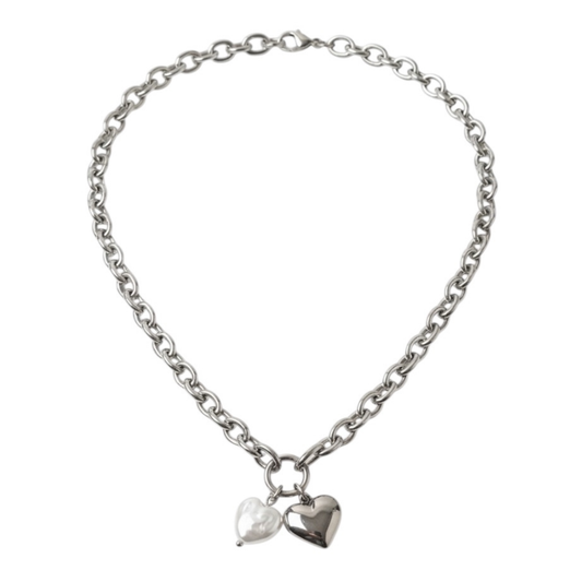 Chic Stainless Steel Heart Pendant Necklace