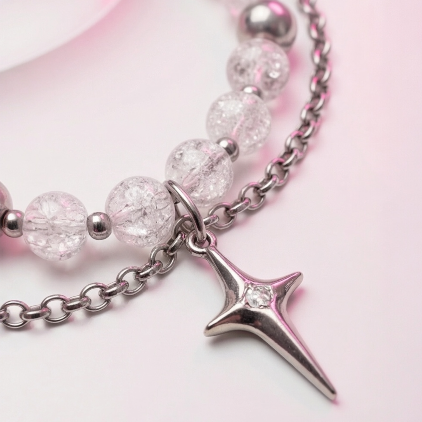 Funky Double Chain Titanium Steel Necklace with Adjustable Chain