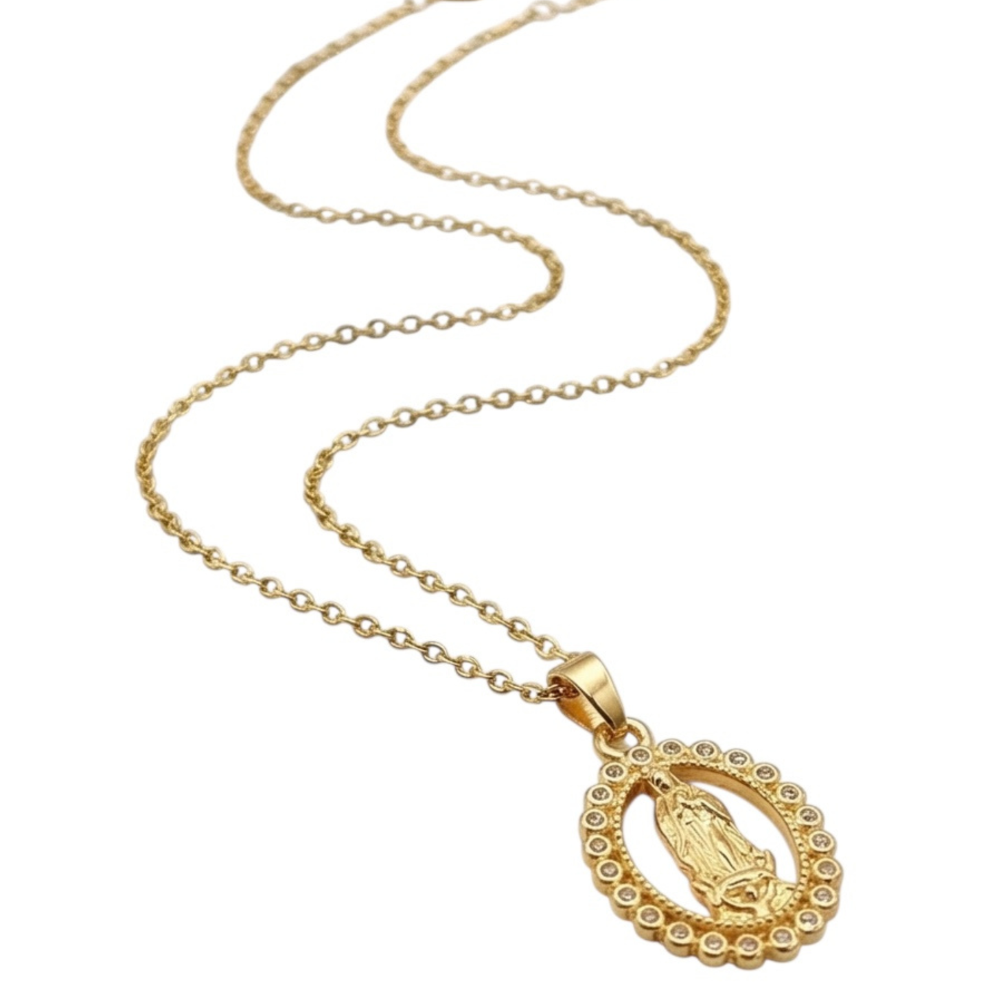 Religious gold plated, stainless steel chain