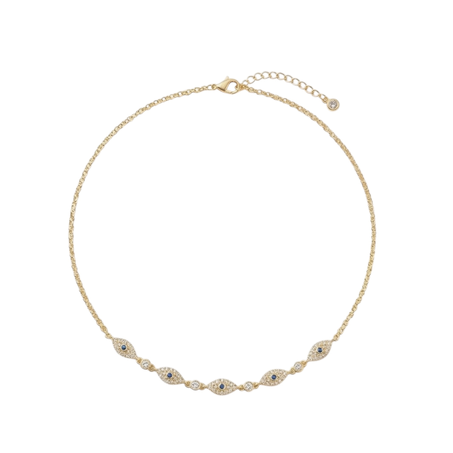 18k Gold plated-Evil eyes Chain