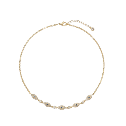 18k Gold plated-Evil eyes Chain