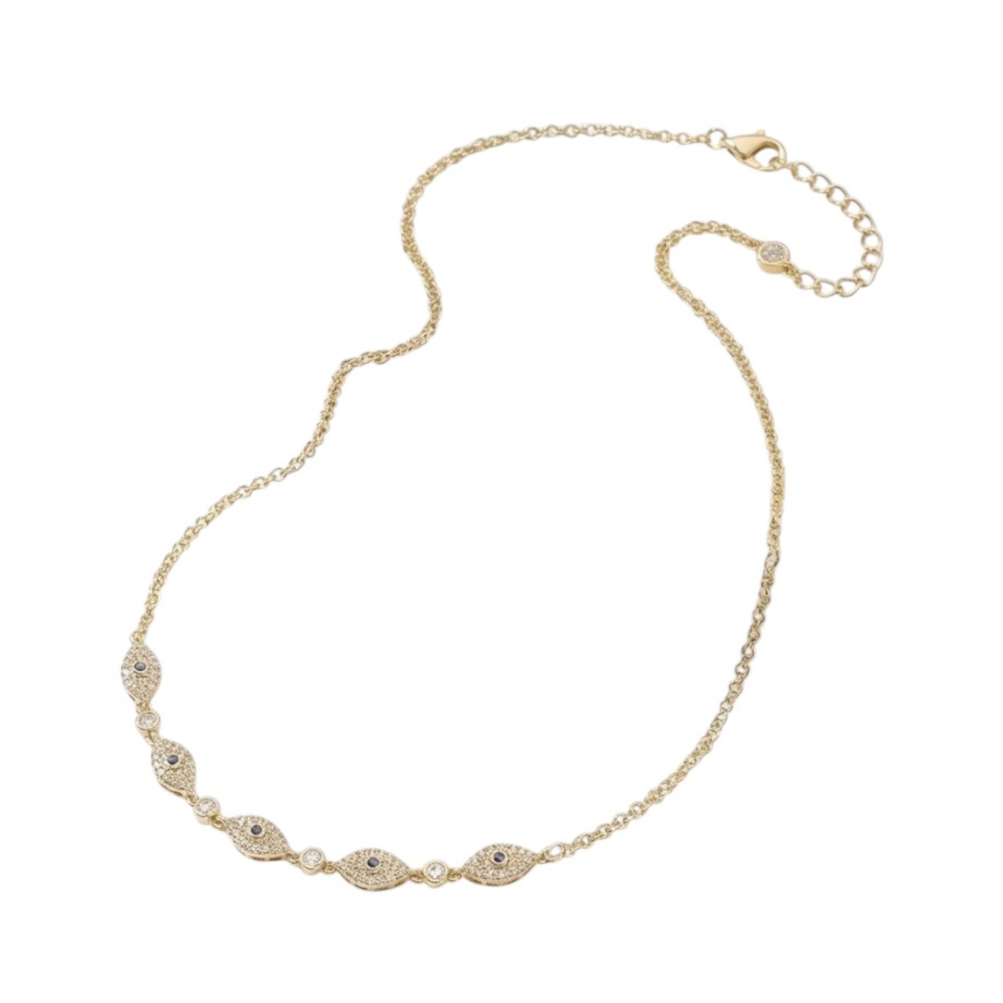 18k Gold plated-Evil eyes Chain