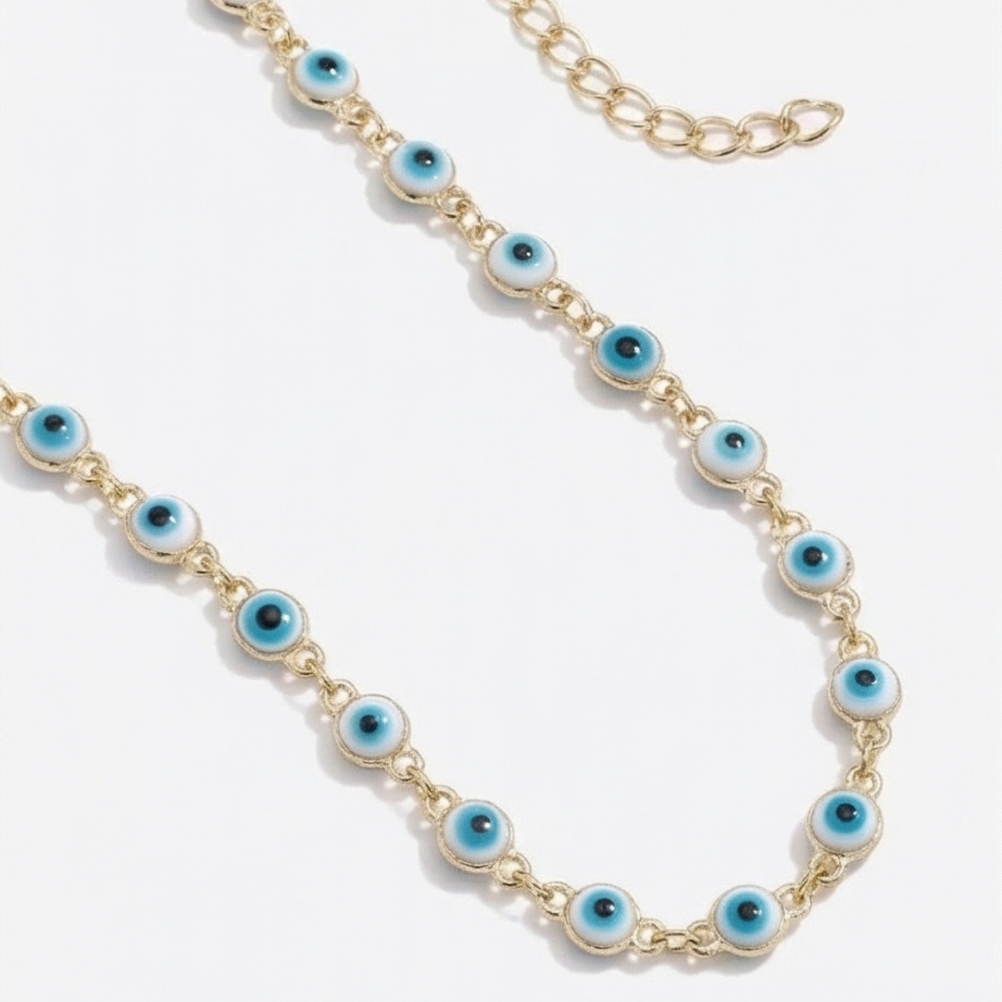 Blue-stainless steel Evil Eye Necklace