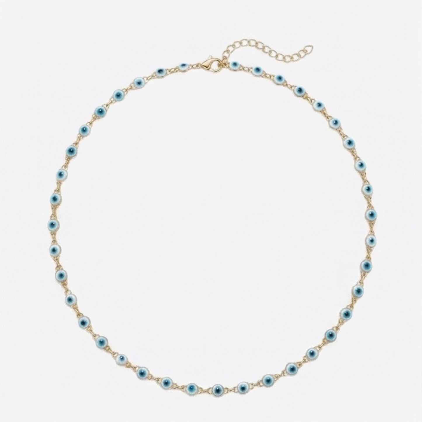 Blue-stainless steel Evil Eye Necklace