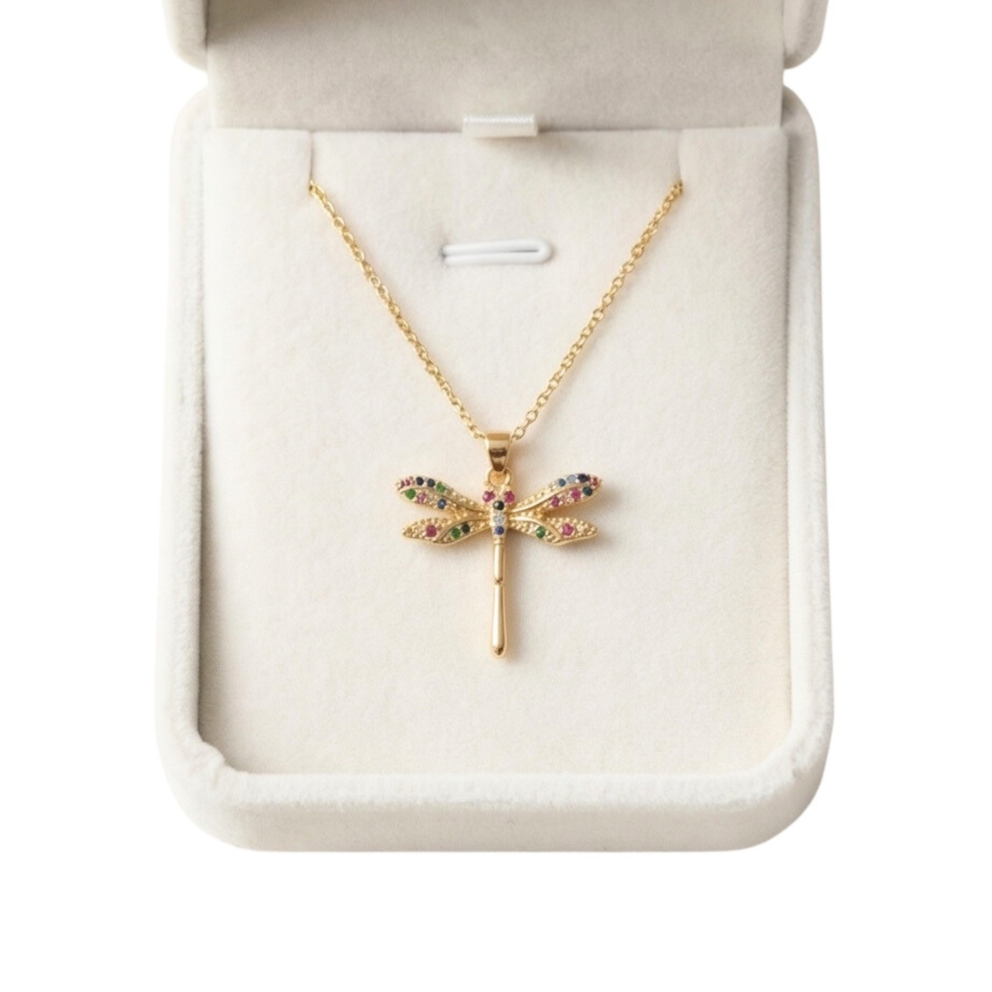 Gold Plated Copper Chain with Dragonfly Pendant