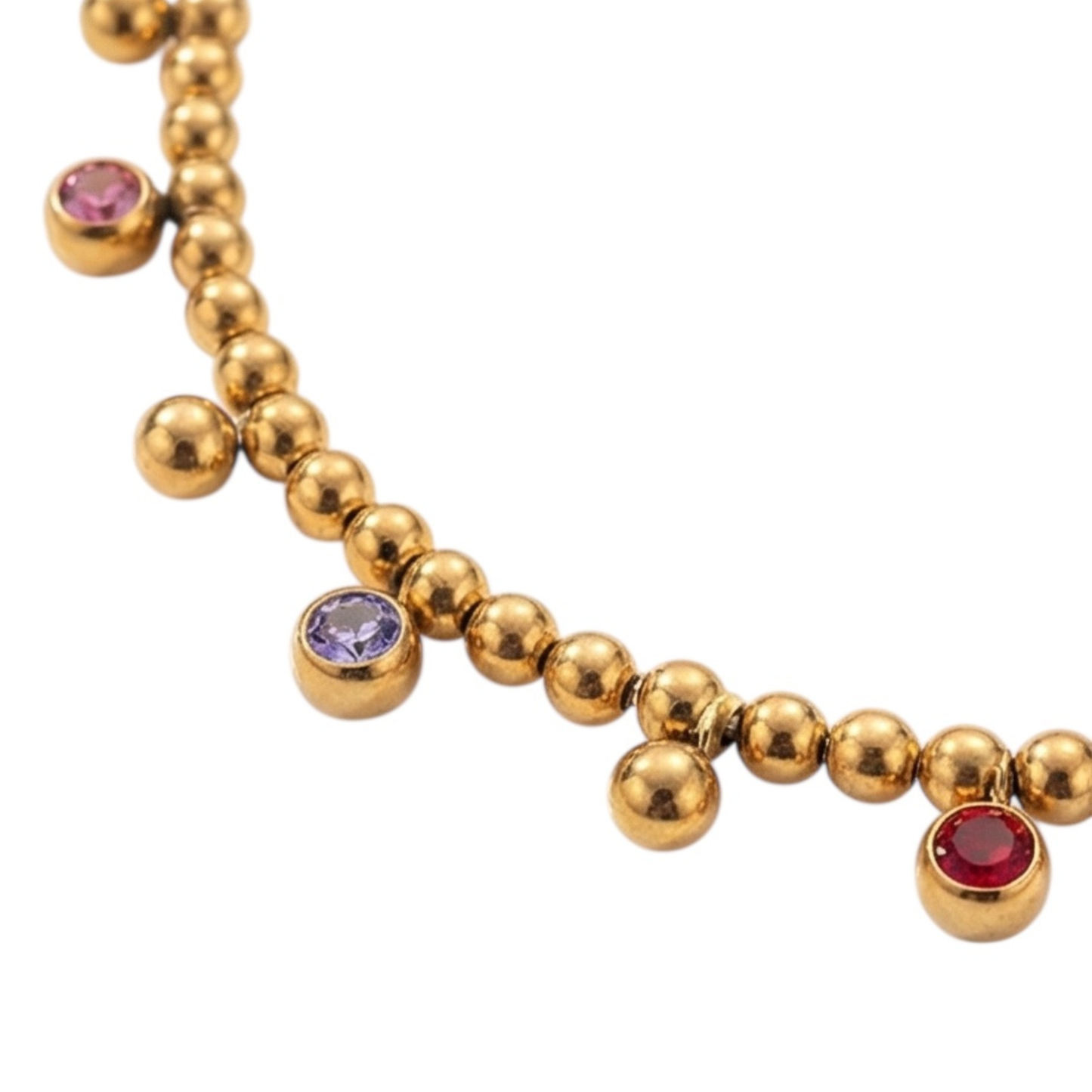 Chic Necklace 18K Gold-Plated Stainless Steel, artificial Rhinestones
