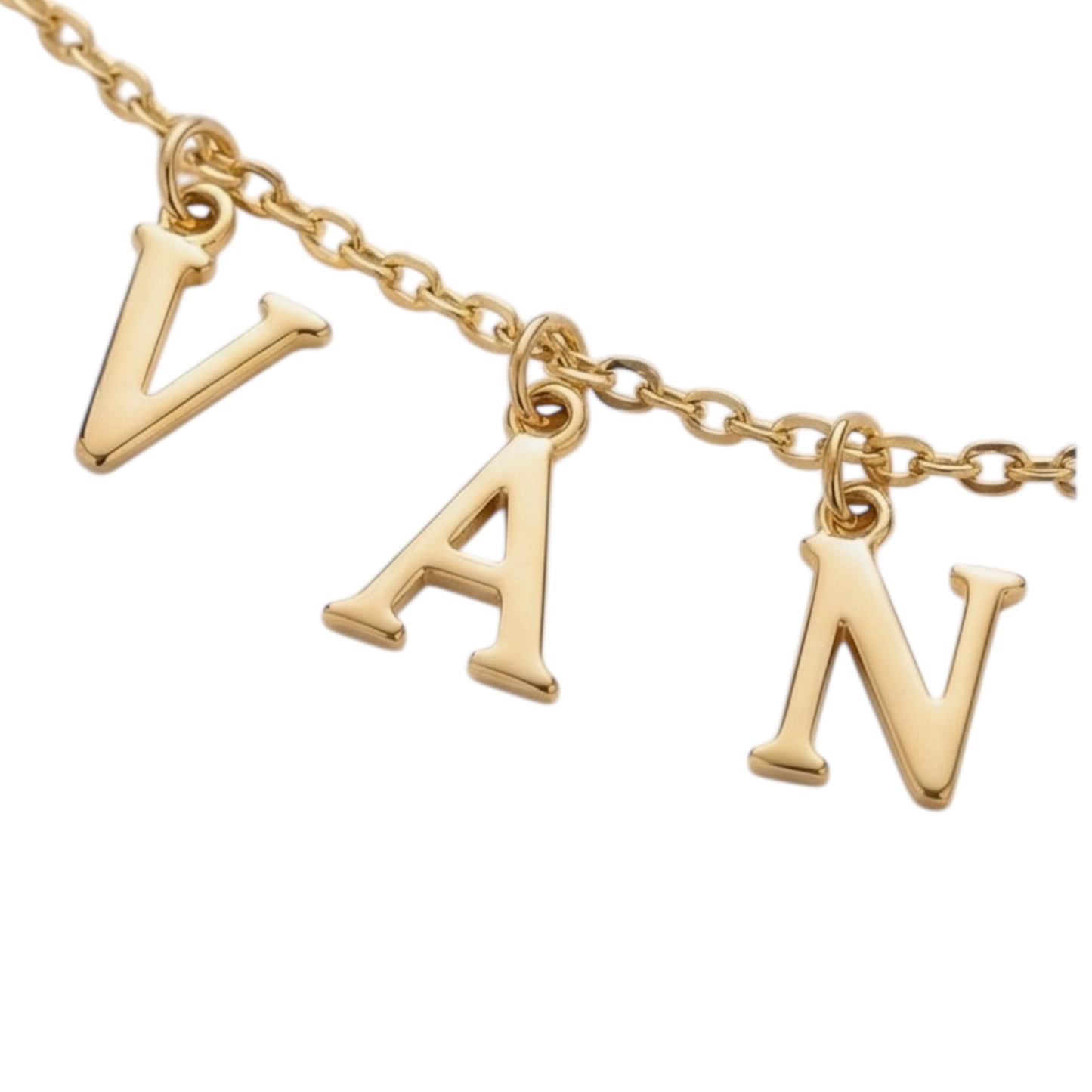 Gold-Plated Thin Chain Necklace with Personalized Charm