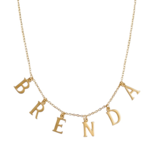 Gold-Plated Thin Chain Necklace with Personalized Charm