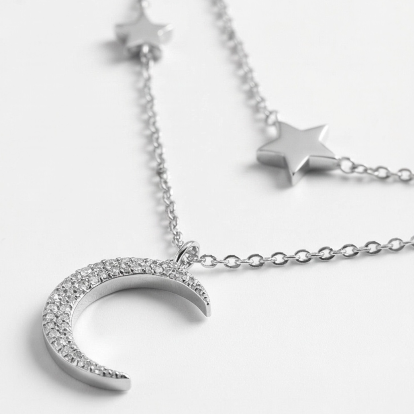 Doble layered 925 Sterling Silver necklace