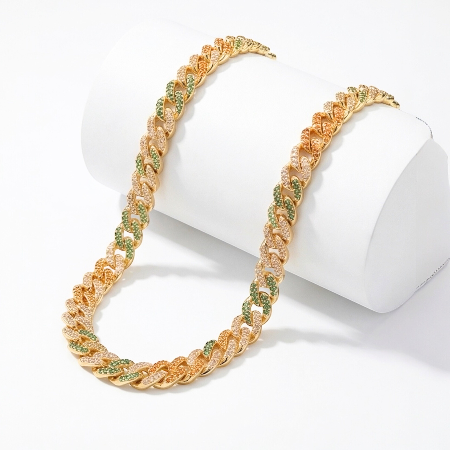 Adjustable Gold plated Necklace Zircon Inlay