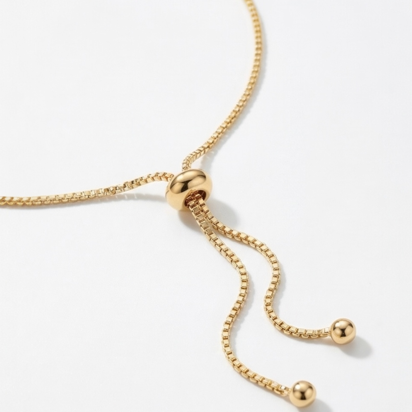 Adjustable Gold plated Necklace Zircon Inlay