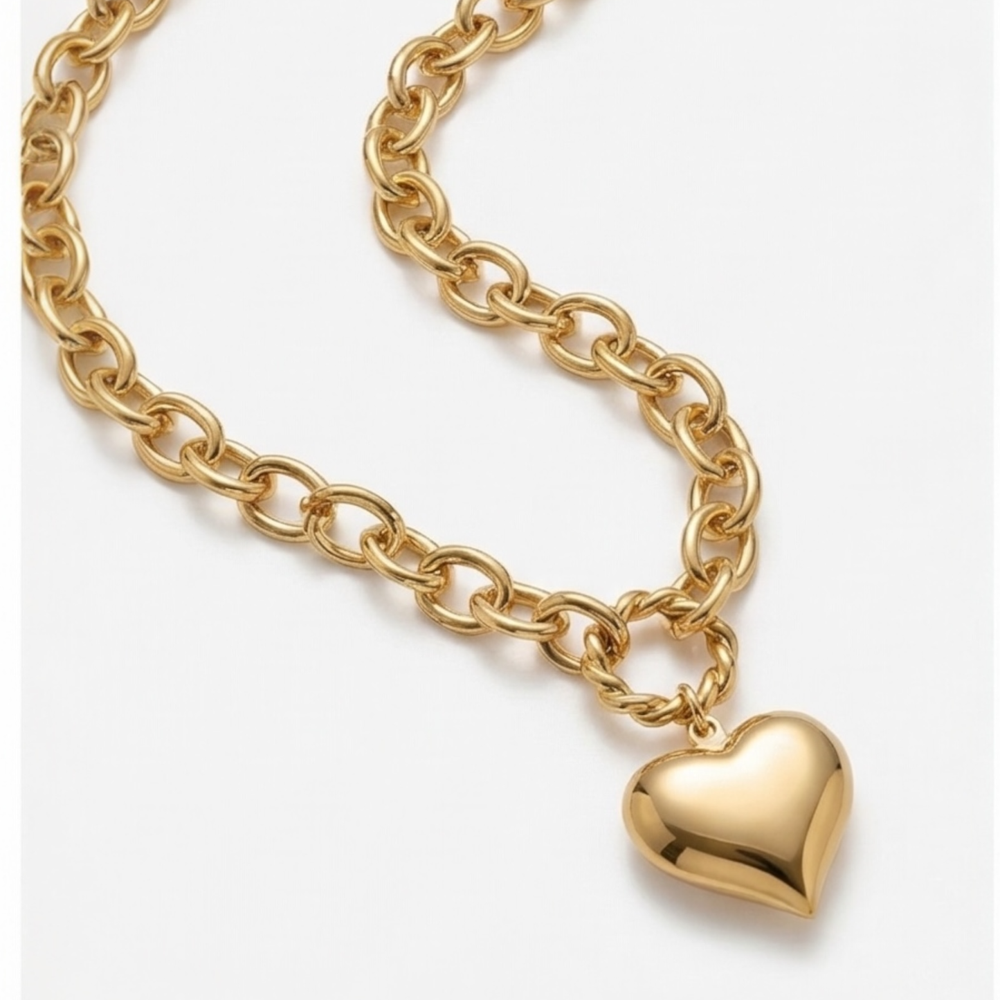 Heart pendant Gold plated necklace