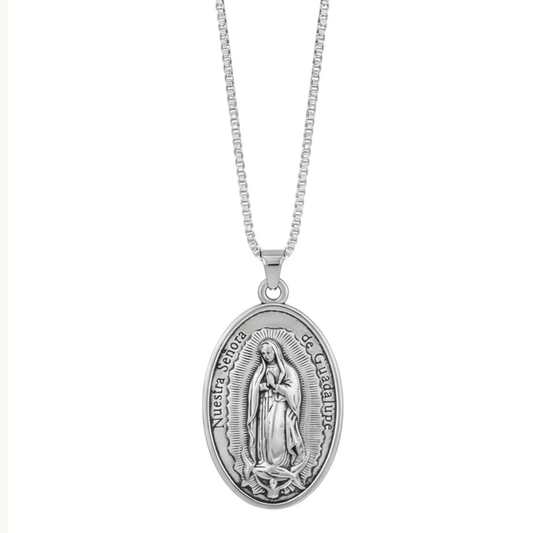 Virgin Mary Pendant Necklace – Simple Chain for Men and Women