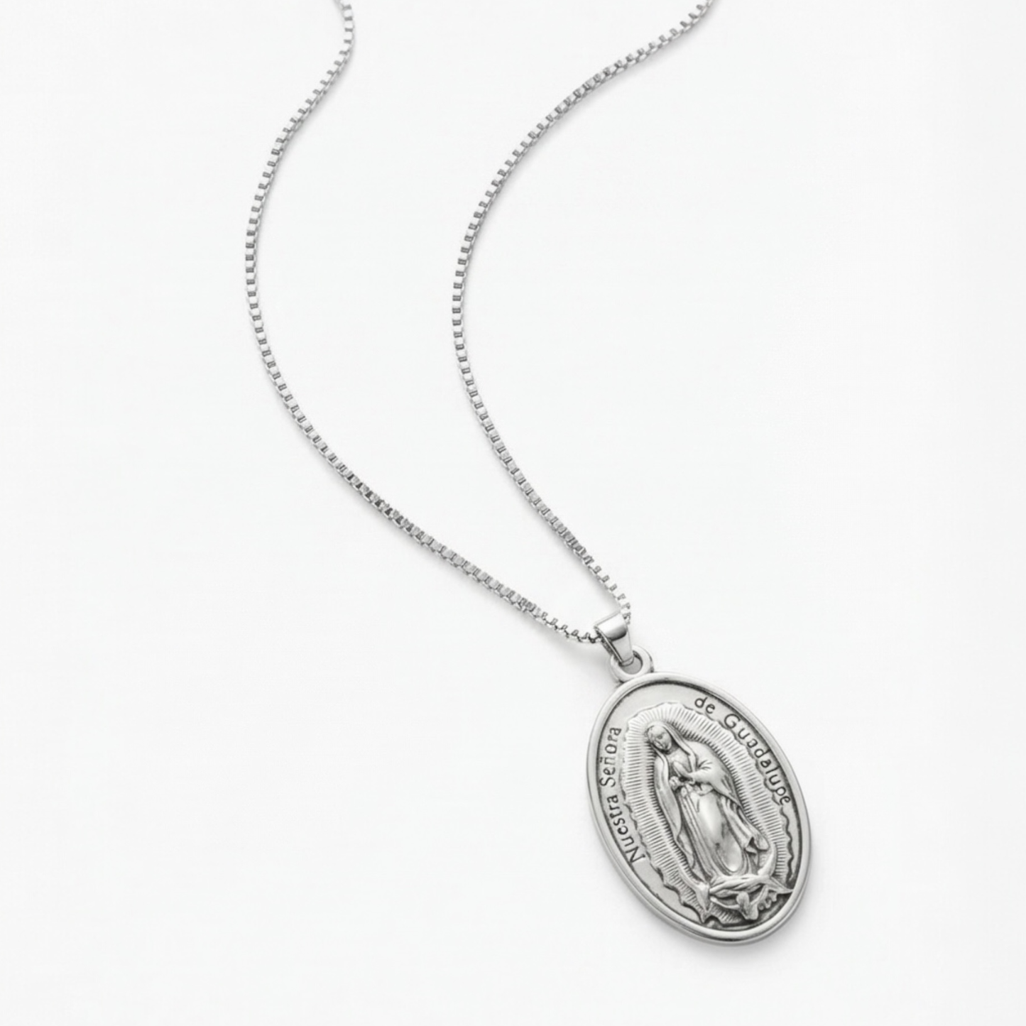 Virgin Mary Pendant Necklace – Simple Chain for Men and Women