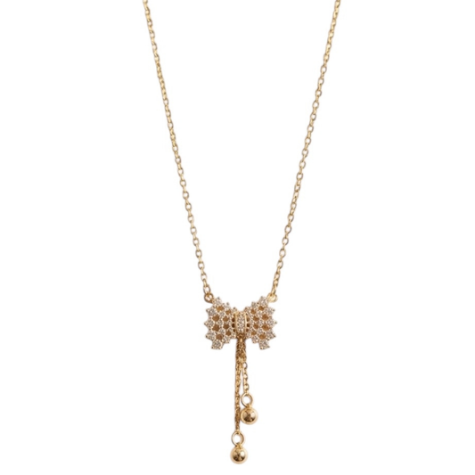 Delicate Gold-Plated Link Chain Necklace with Bun-Shaped Pendant