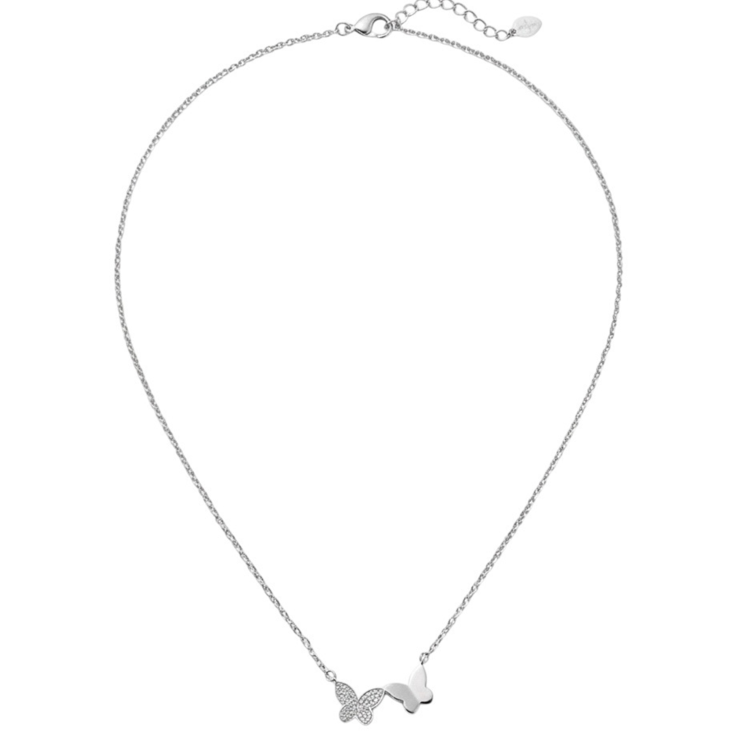 .925 Sterling Silver Butterfly Chain Necklace
