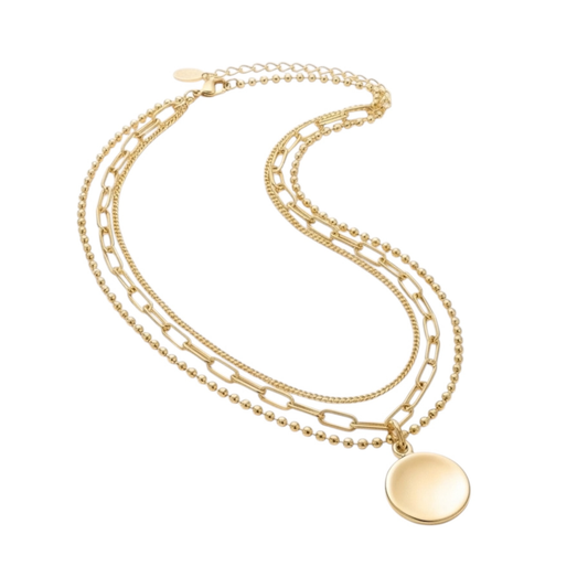 Multilayered Gold-Plated Necklace for Women