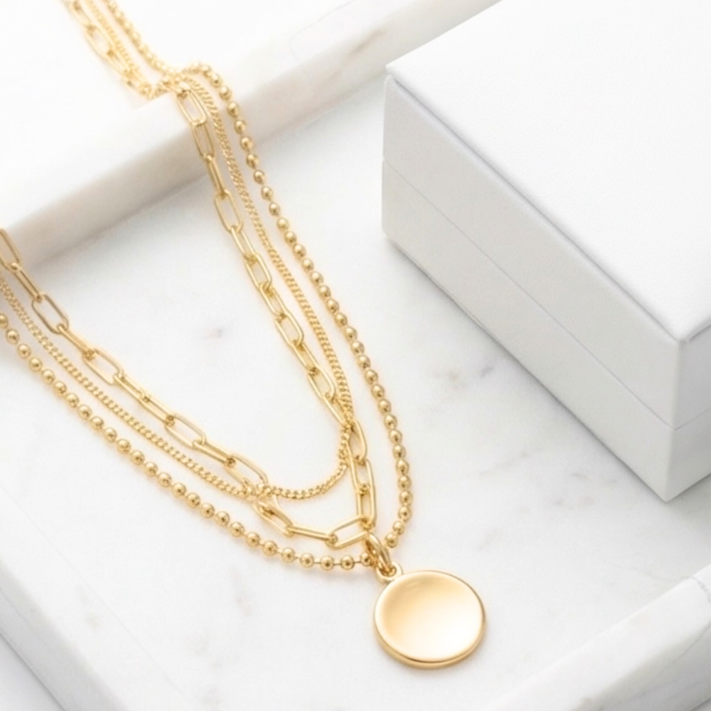 Multilayered Gold-Plated Necklace for Women