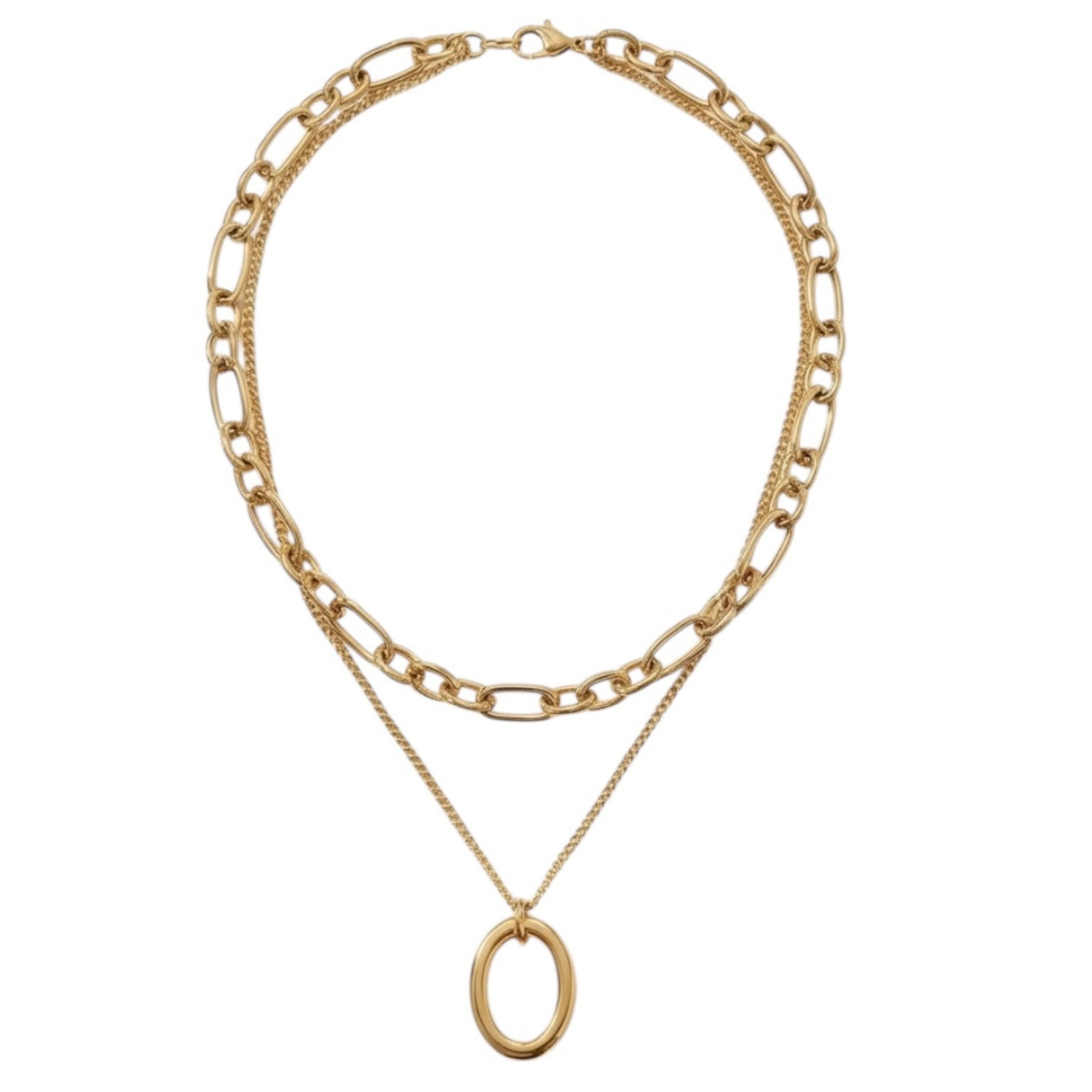 Gold Plated Stainless Steel Layered Necklace