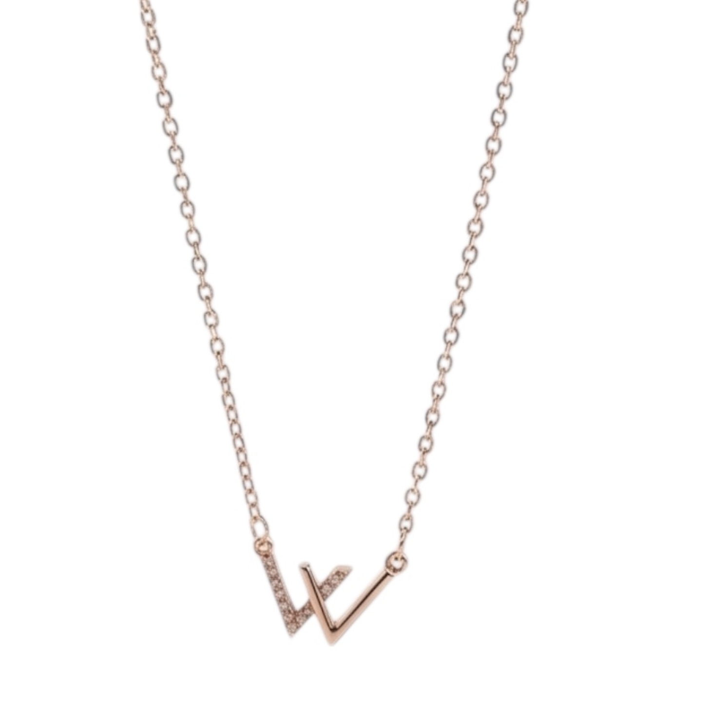 Delicate Thin Chain with W Letter Pendan
