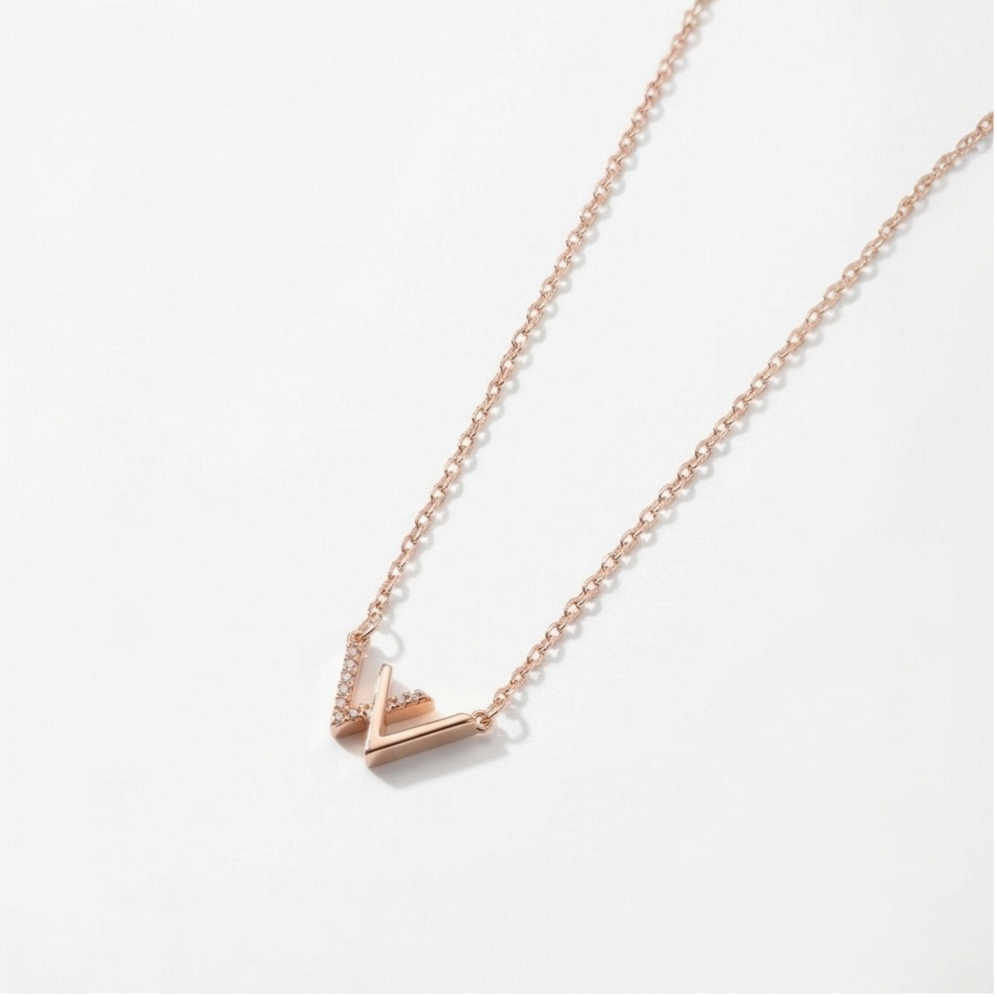 Delicate Thin Chain with W Letter Pendan