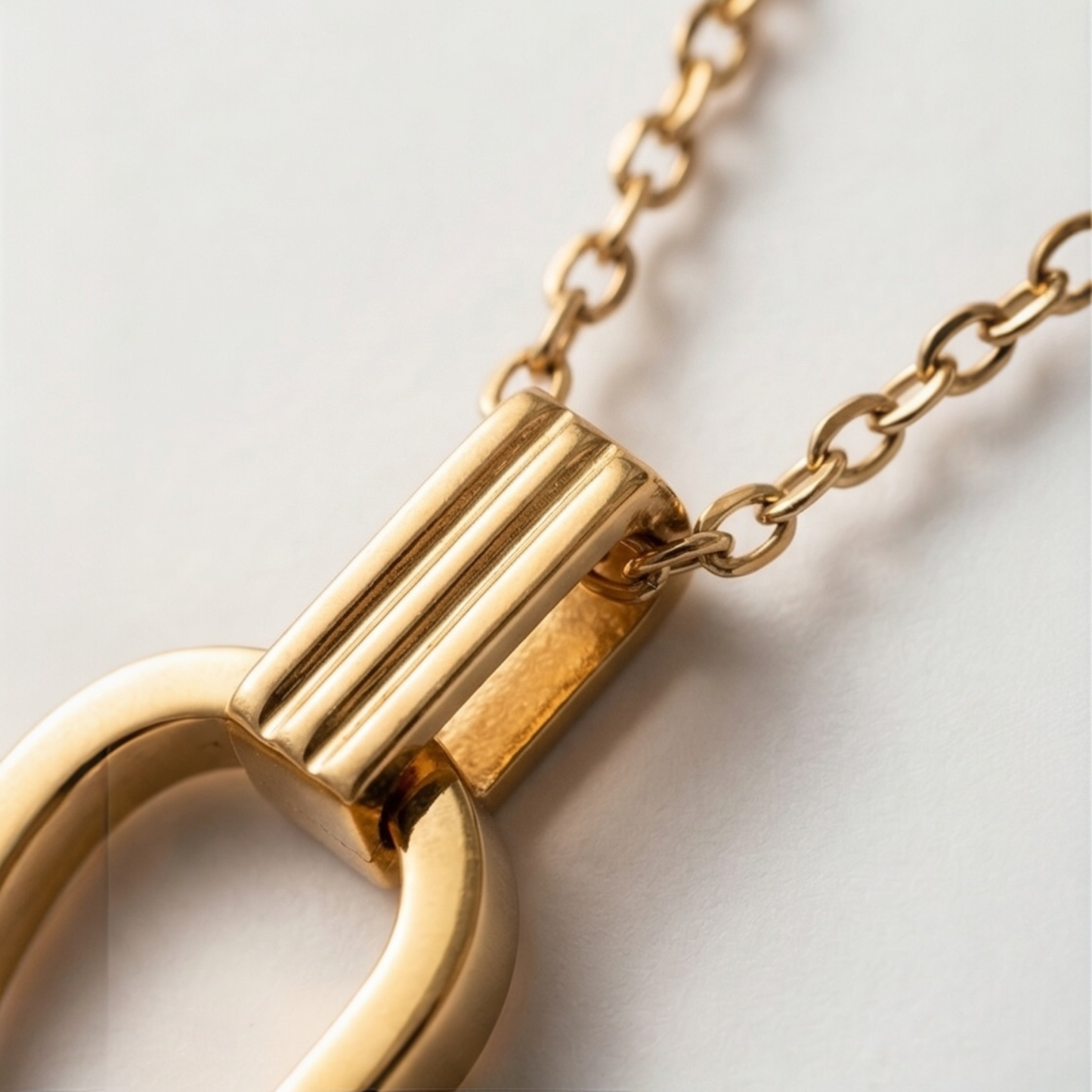 Oval Charm Stainless Steel Chain
