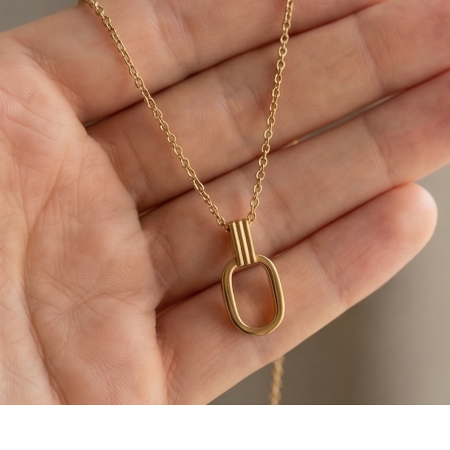 Oval Charm Stainless Steel Chain
