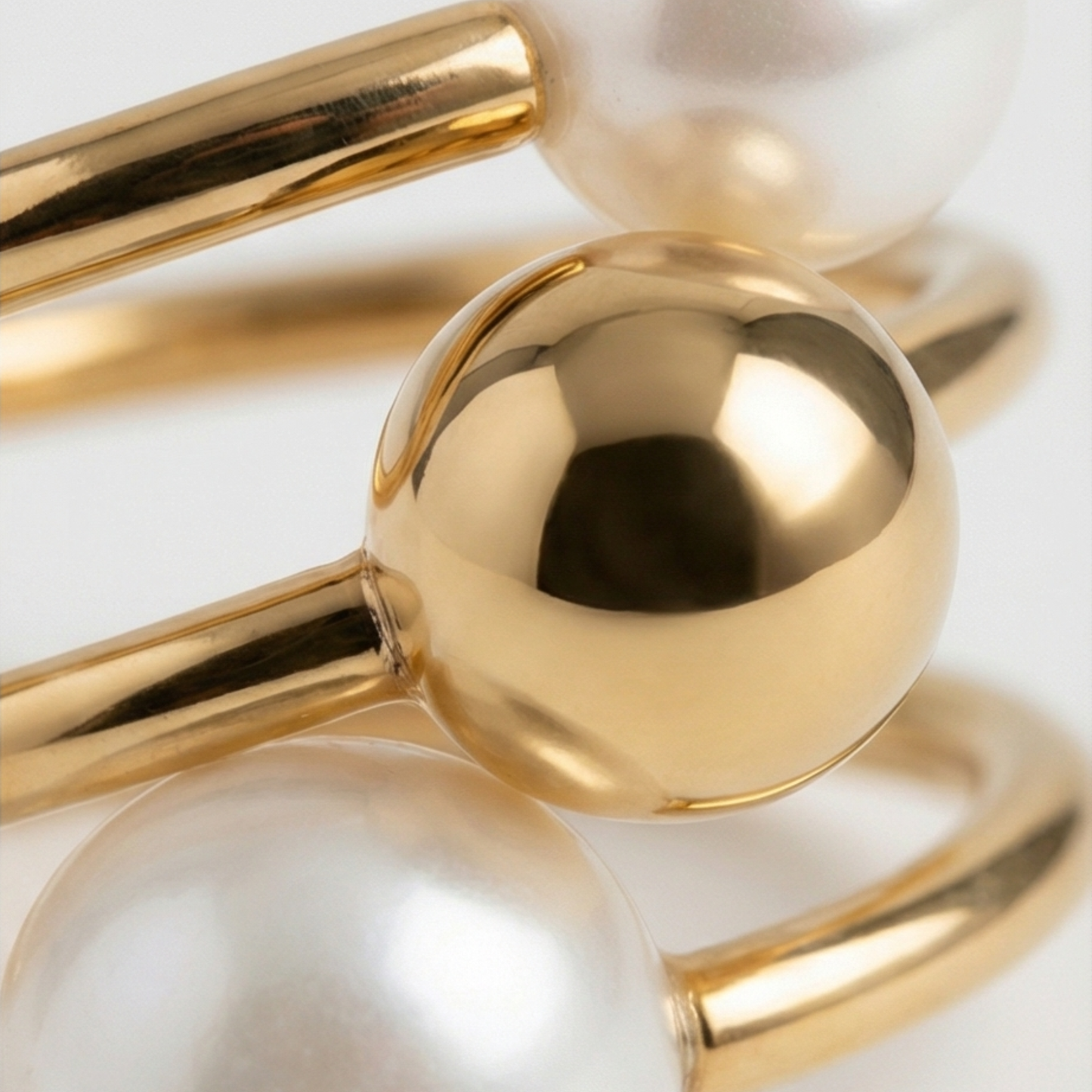 Doble circle 14k gold plated, stainless steel ring
