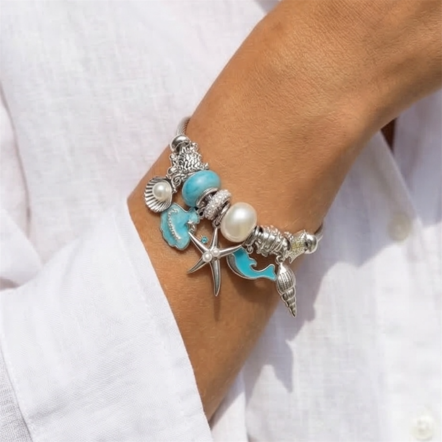 Adjustable Stainless Steel with charms bracelet