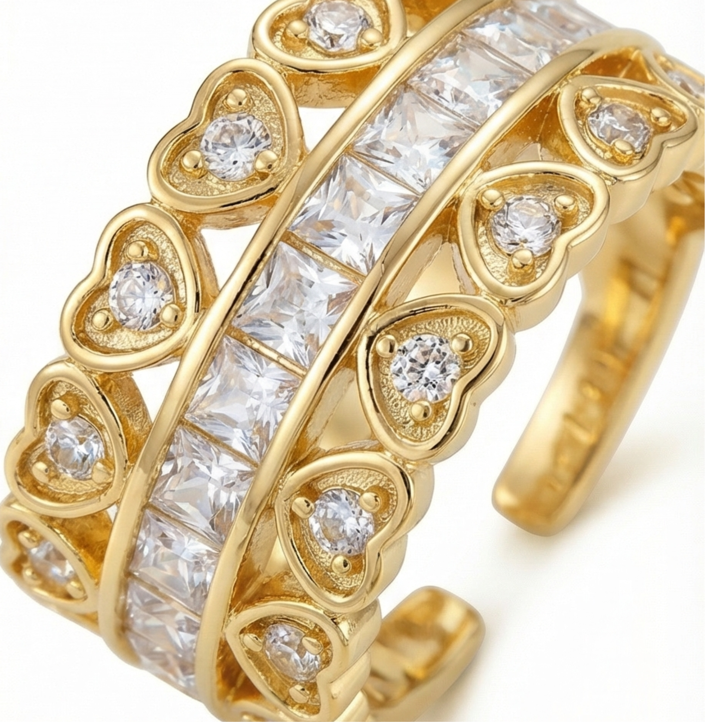 10K Gold-Plated heart-shaped ring