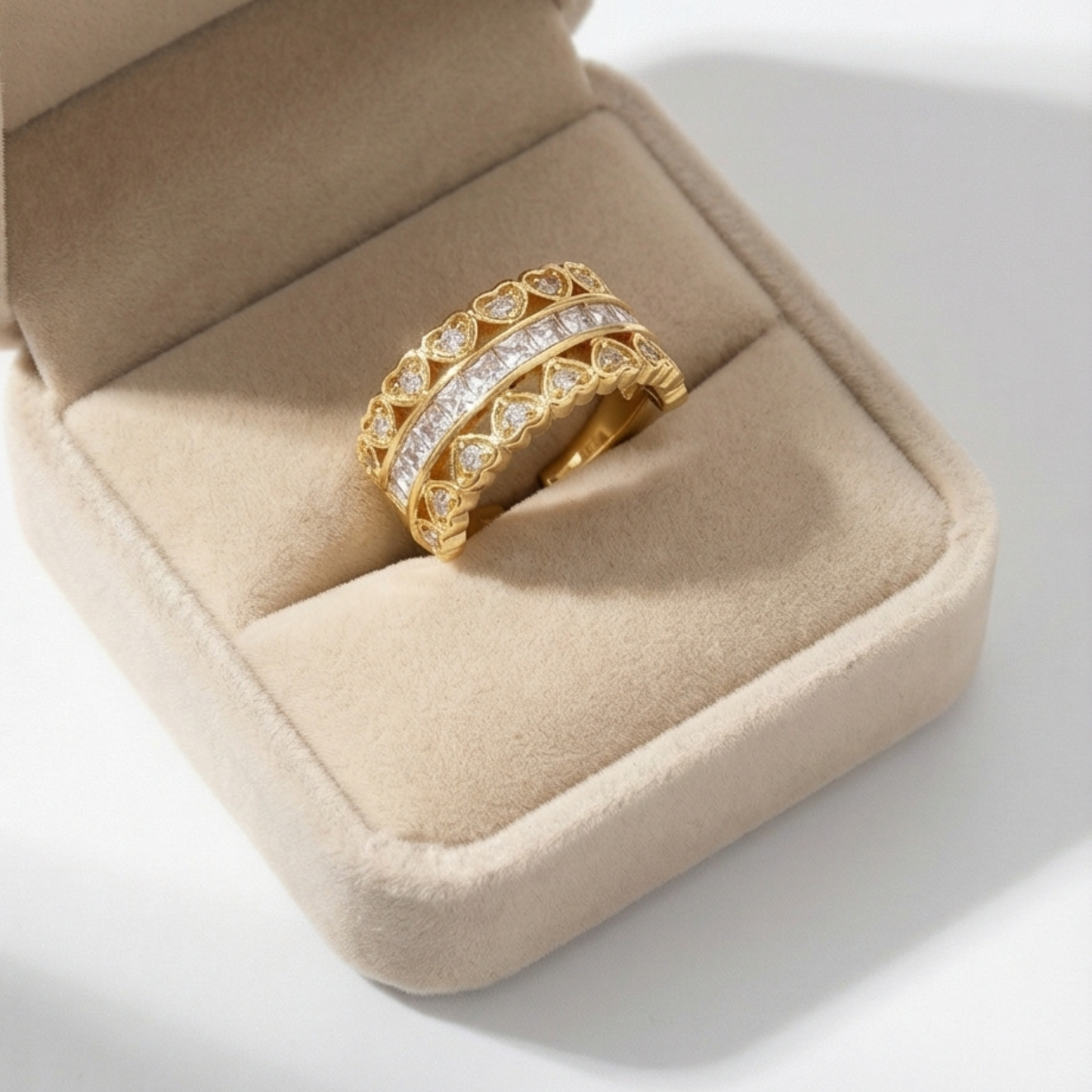 10K Gold-Plated heart-shaped ring