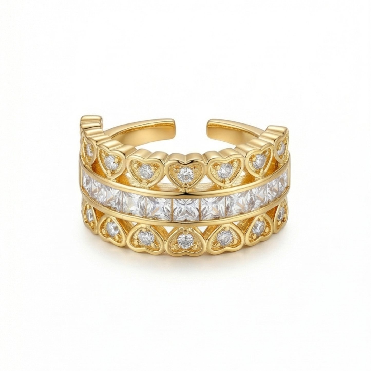 10K Gold-Plated heart-shaped ring