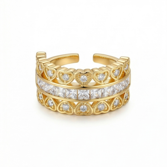 10K Gold-Plated heart-shaped ring