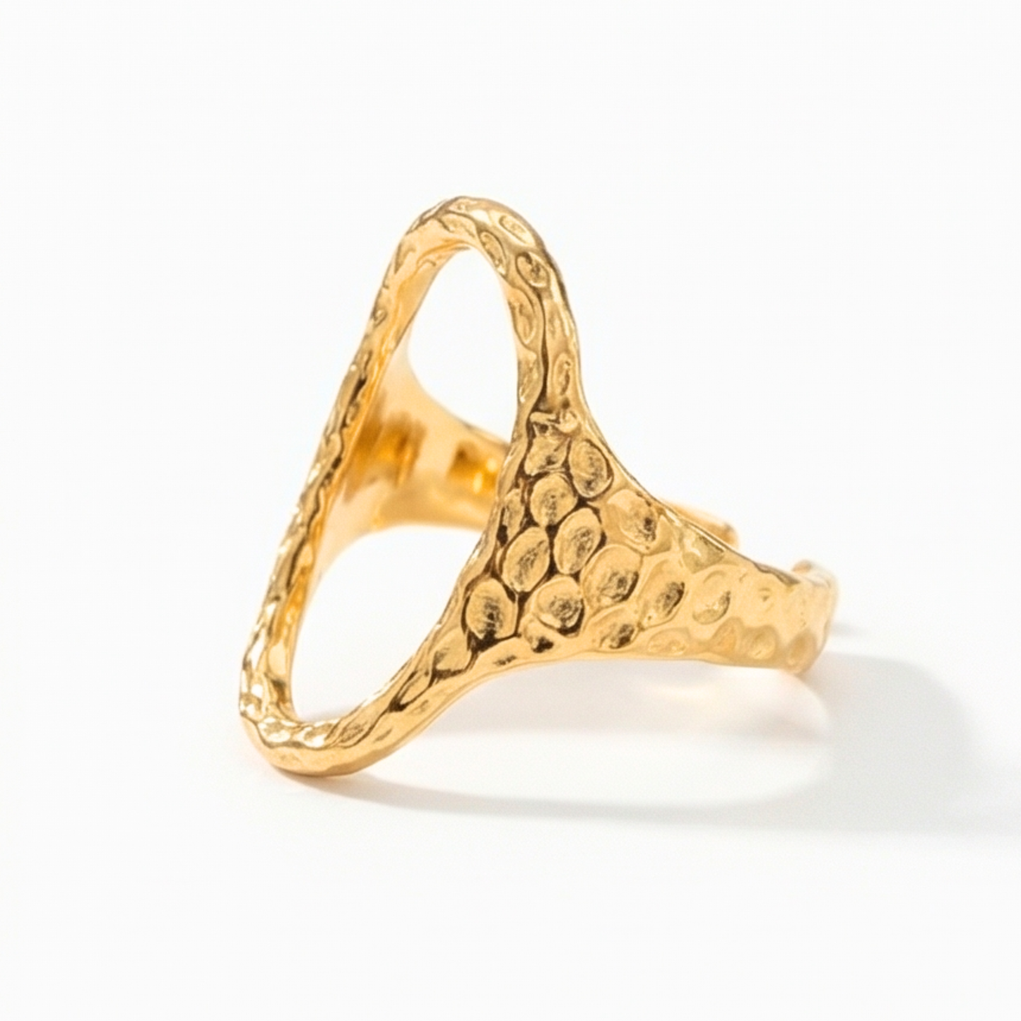 Ring gold plated, stainless steel, simple style