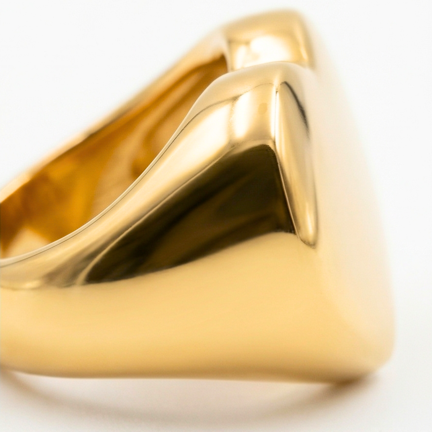 Heart-shaped plated in 14k gold over stainless steel ring