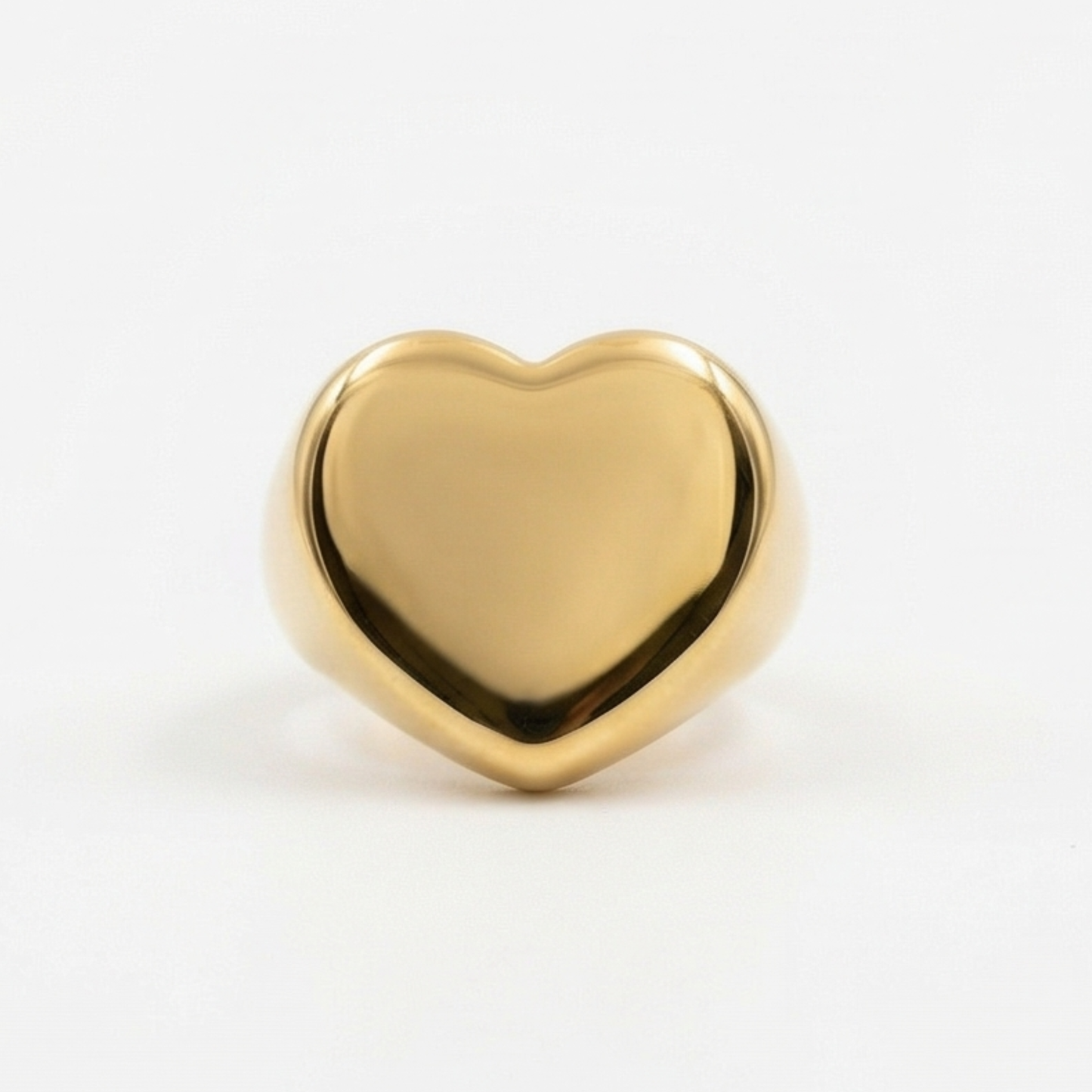 Heart-shaped plated in 14k gold over stainless steel ring