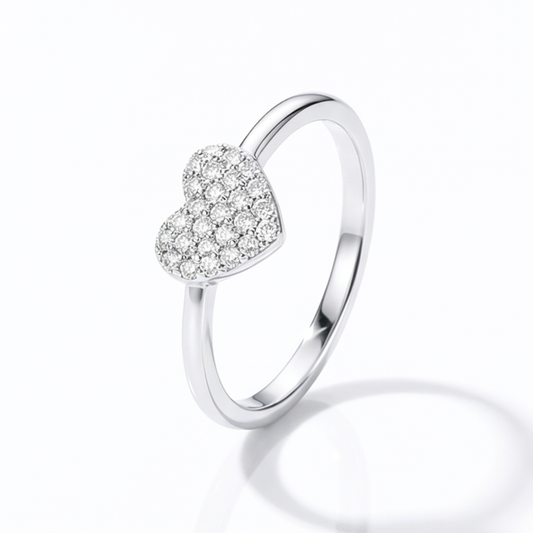 Sterling silver heart -shaped ring