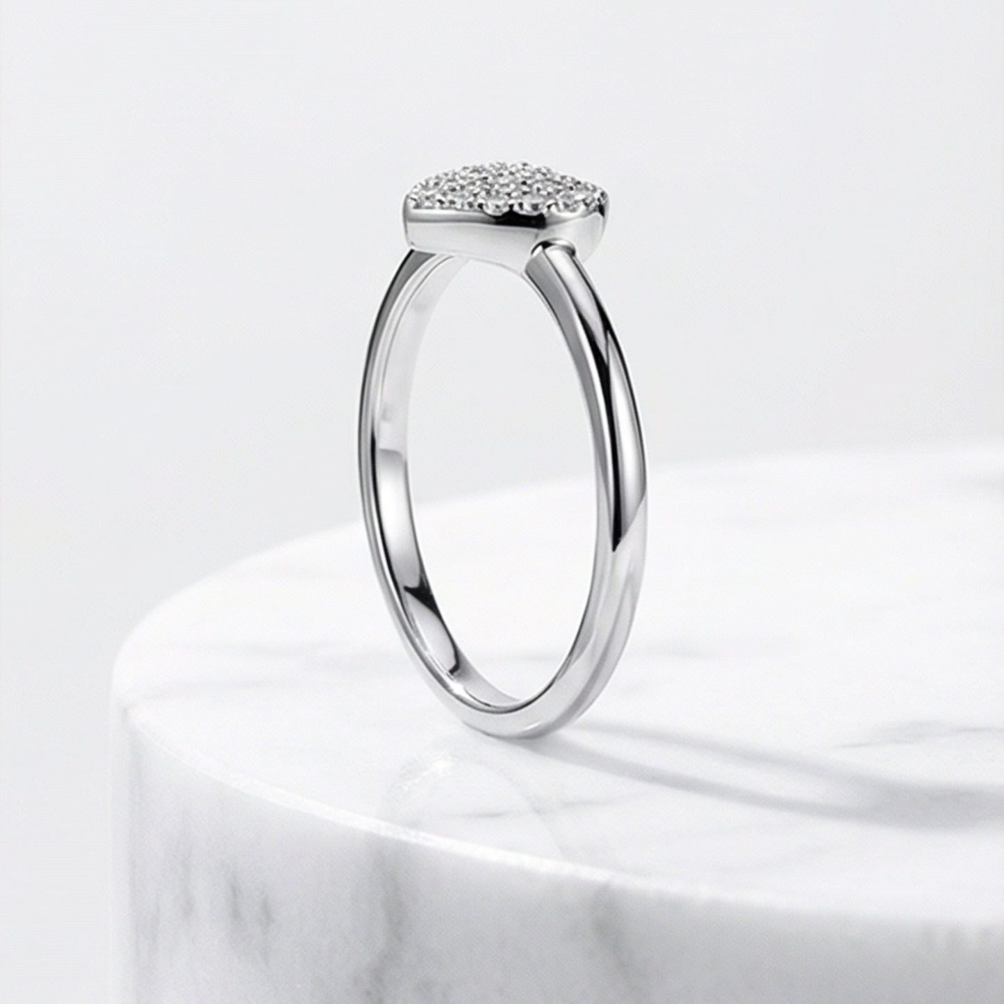 Sterling silver heart -shaped ring