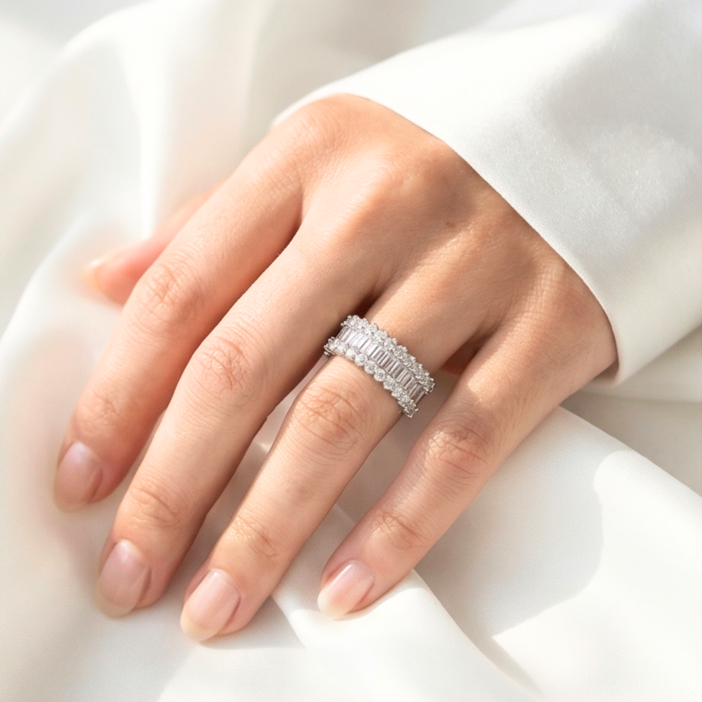 Silver-Plated Copper Band Ring