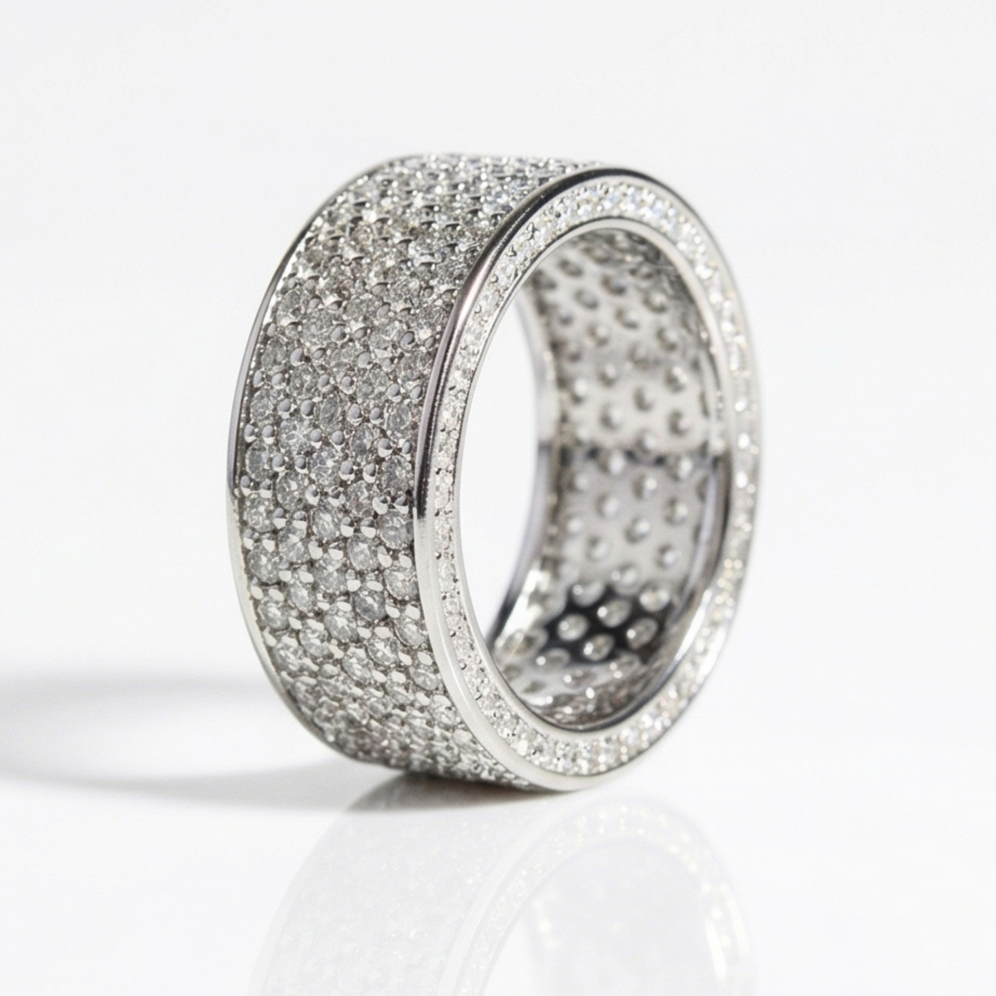 Siver plated band shape ring