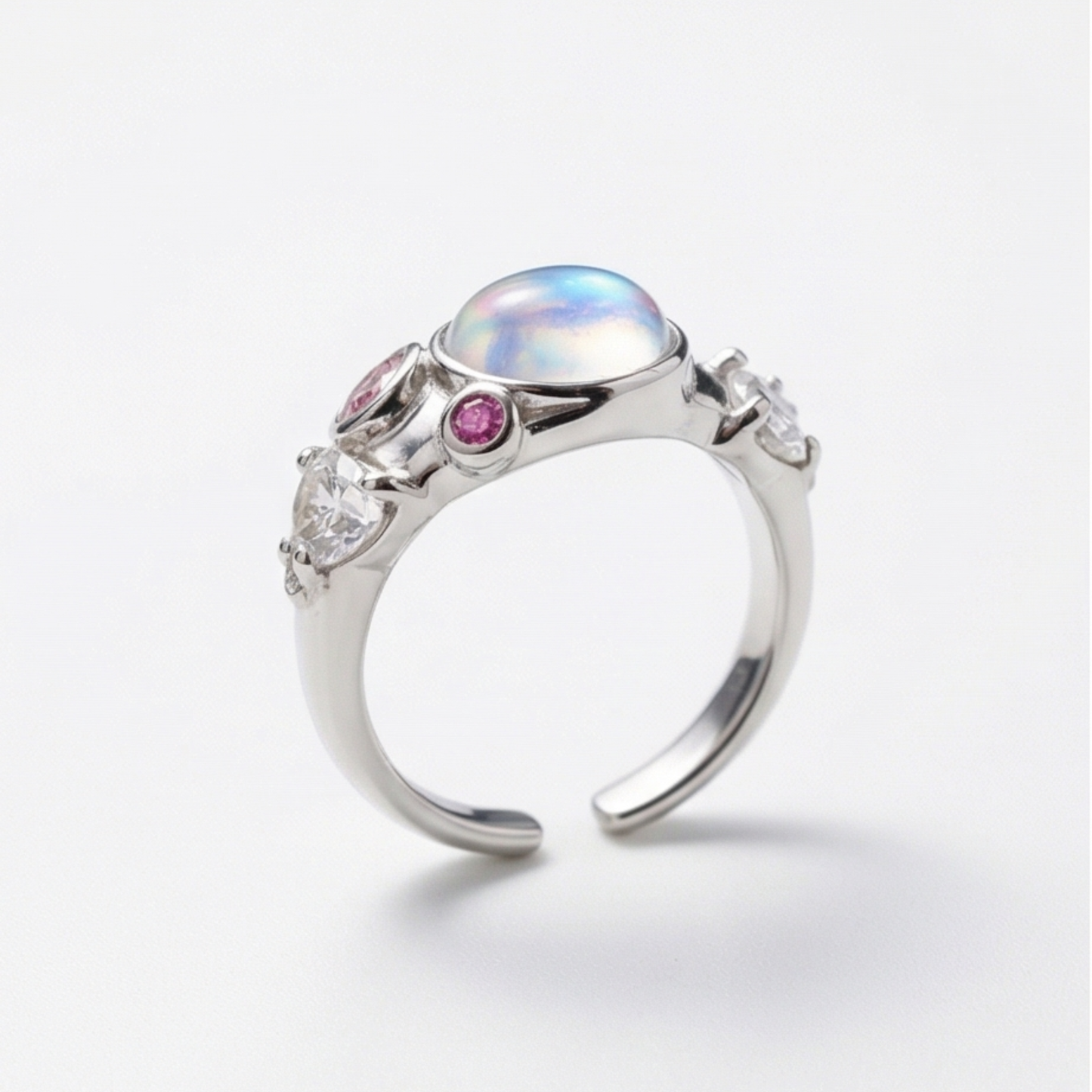 Fashionable Oval Zircon Inlay Open Ring