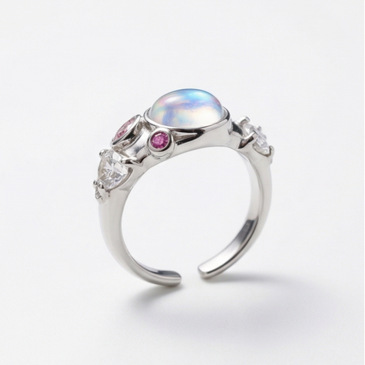 Fashionable Oval Zircon Inlay Open Ring