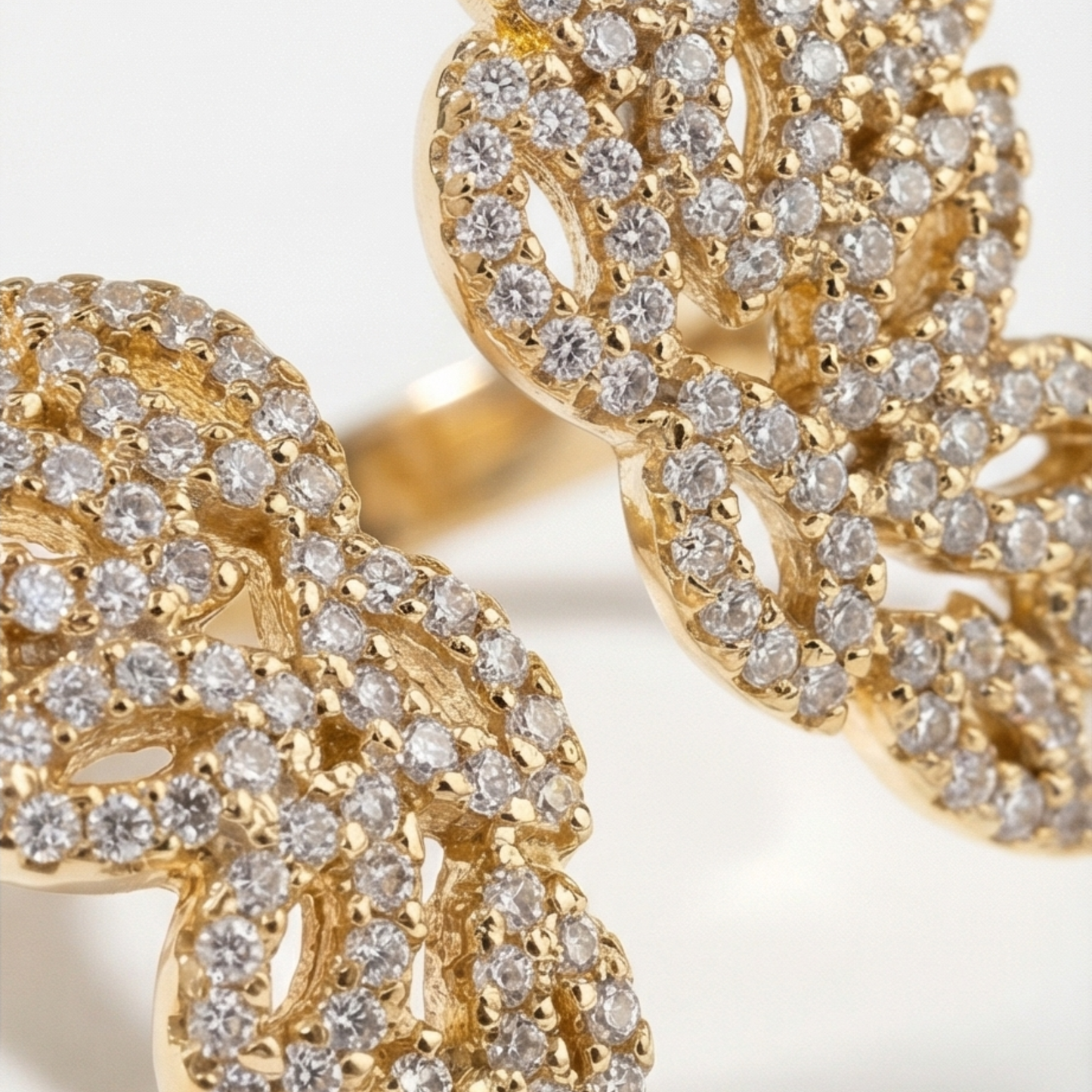 Open Ring with Wing Design and Brilliant Zircon Accents