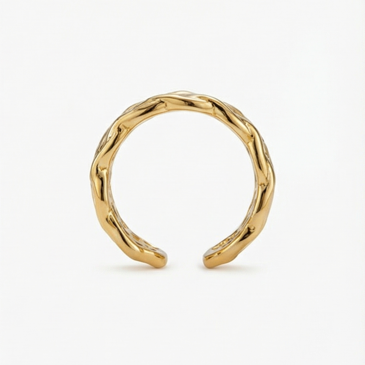 Adjustable-Gold-Plated Stainless Steel Open Ring