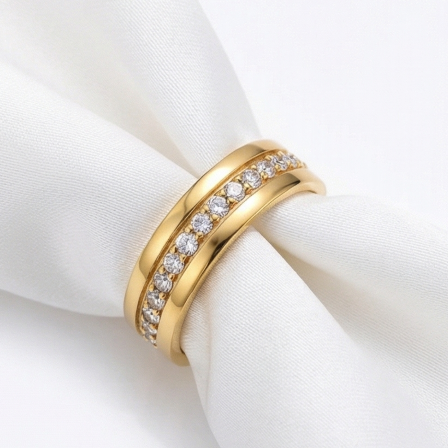 Gold-Plated Titanium Steel Band Ring